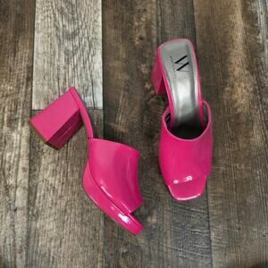 Hot Pink Chunky Heel Platform Mules Y2K Style Worthington Size 6 1/2